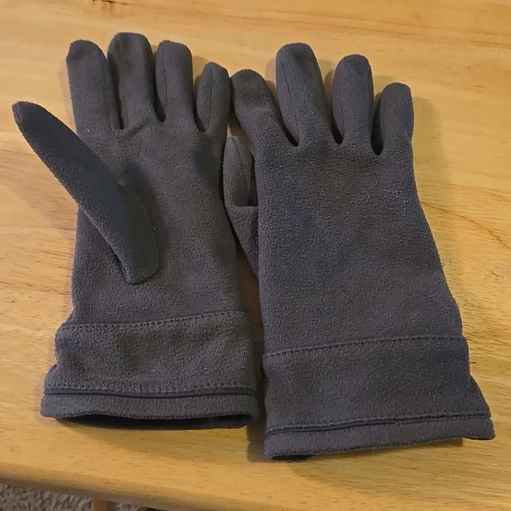 Fleece Gloves M l womens medium large size winter cold weather gear warm Gray